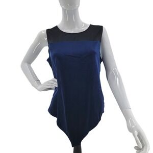 Good American The Mixed Velvet Bodysuit‎ Women Size 6 3XL Sapphire Blue Black